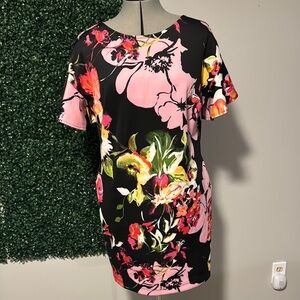 New York & Company Pink and Orange Sheath Mini Dress